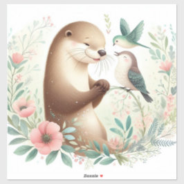 Storybook Woodland Babies Otter und Bird Aufkleber