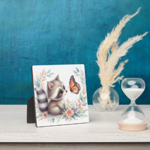 Storybook Woodland Babies Raccoon und Butterfly Fotoplatte