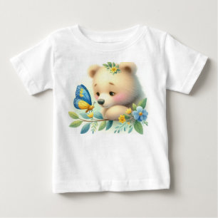Storybook Woodland Babys Bären und Schmetterling Baby T-shirt