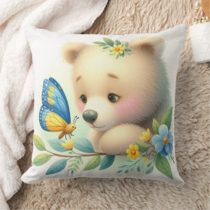 Storybook Woodland Babys Bären und Schmetterling Kissen