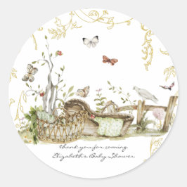Storybook | Woodland Forest Baby Dusche Runder Aufkleber