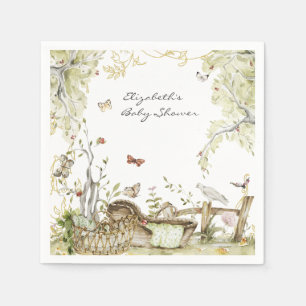 Storybook Woodland Forest Baby Dusche Serviette