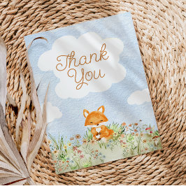 Storybook Woodland Fox Babydusche Dankeskarte