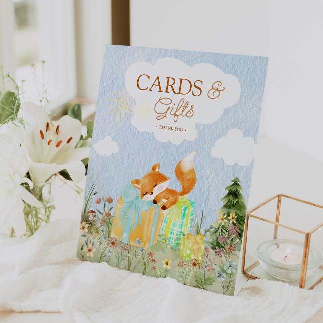 Storybook Woodland Fox Kinderduschkarten und Gesch Sockelschild (Von Creator hochgeladen)