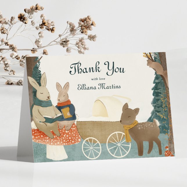 Storybook Woodland Friends Baby shower Merci (Créateur téléchargé)