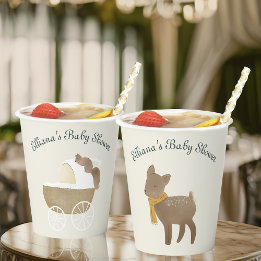 Storybook Woodland Friends Fawn Baby Shower Pappbecher