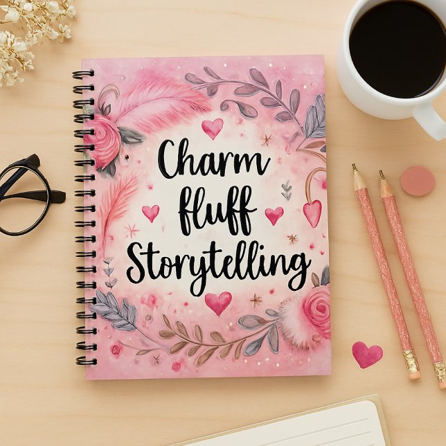 Storyerzähler Pink Charm Fluff Girly Writer Notizblock (Von Creator hochgeladen)