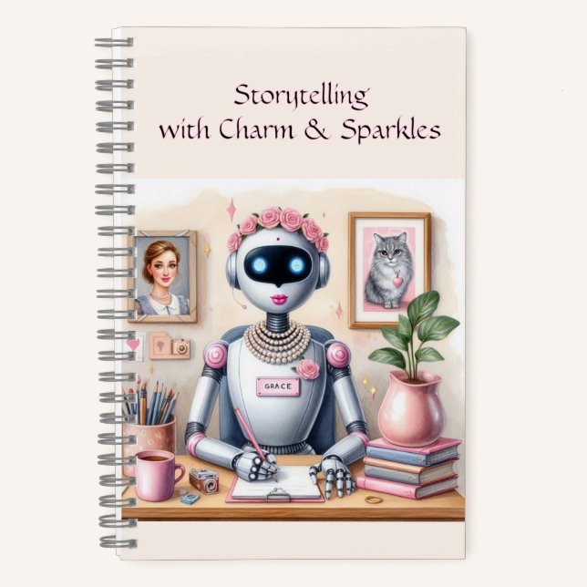 Storyerzählt Robot Grace Notizbuch (Vorderseite)