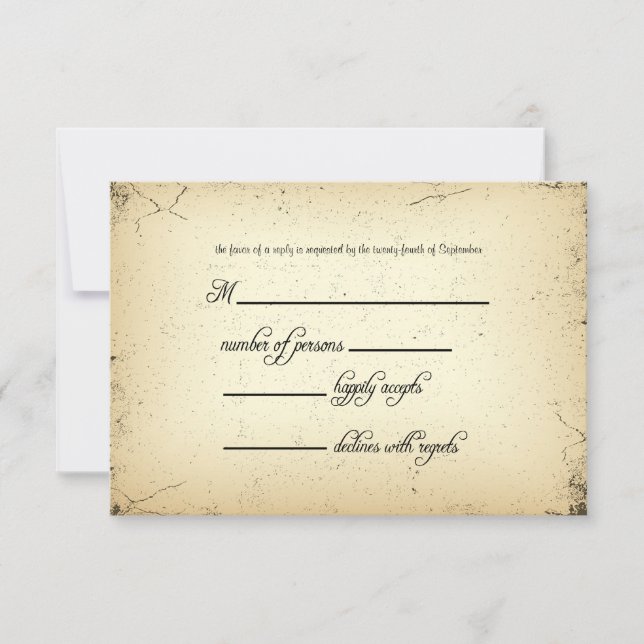 Storyline Wedding RSVP Response Card Karte (Vorderseite)