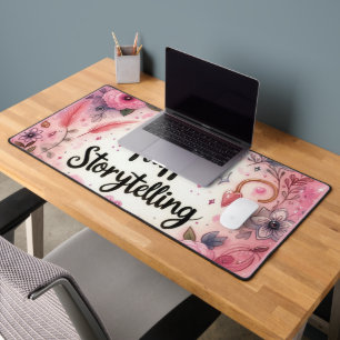 Storytelling Pink Charm Fluff Girly Writer  Schreibtischunterlage