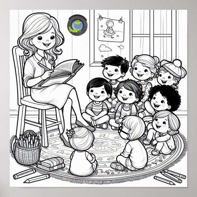 Storytime Circle Coloring Poster (Vorne)