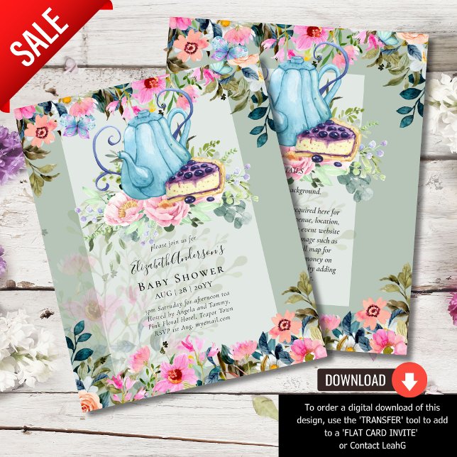 Storytime Tea Party Kinderdusche Einladungen Flyer (Von Creator hochgeladen)