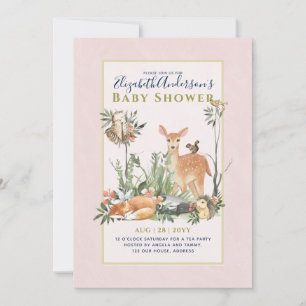 Storytime Woodland Animals Forest Baby Dusche Invi Einladung