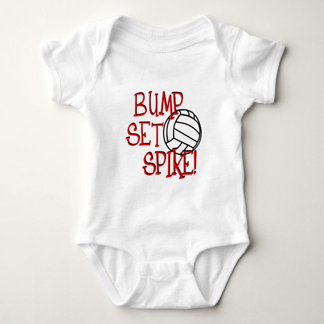 Stoß, Set, Spitze! Volleyball Baby Strampler (Vorderseite)
