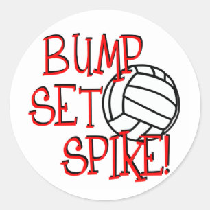Stoß, Set, Spitze! Volleyball Runder Aufkleber