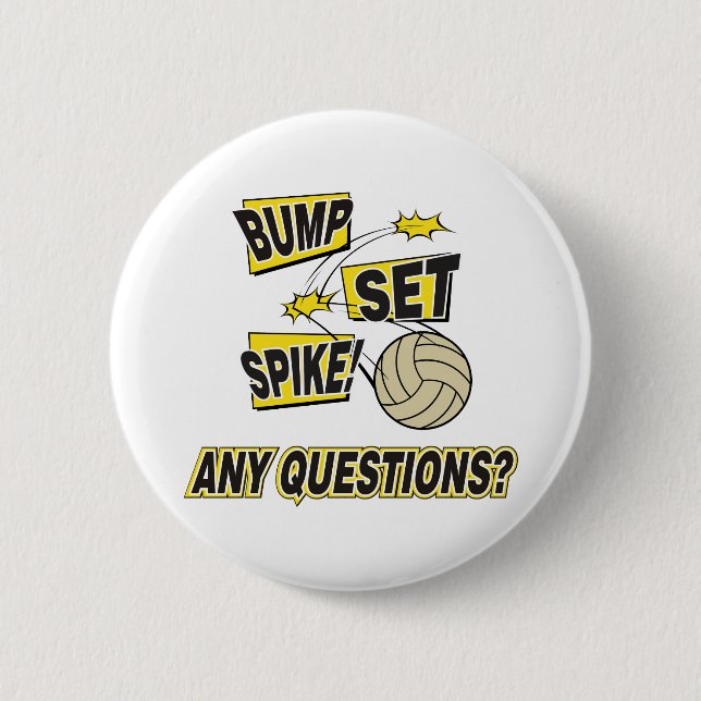 Stoß-Set-Spitzen-Volleyball-Geschenk Button (Vorderseite)