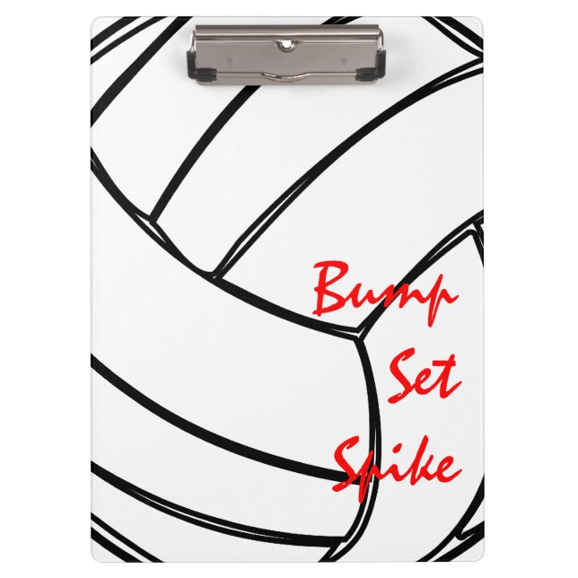 Stoß-Set-Spitzen-Volleyball-Zellen-Muster Klemmbrett (Vorderseite)