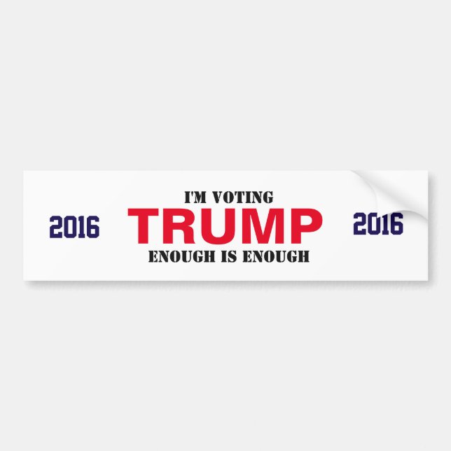 Stoßaufkleber des TRUMPFS 2016 GENUG ist GENUG Autoaufkleber (Vorne)
