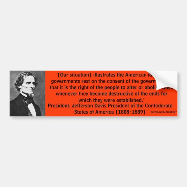 Stoßdämpfer 7 Präsidenten-Jefferson Davis Autoaufkleber (Vorne)