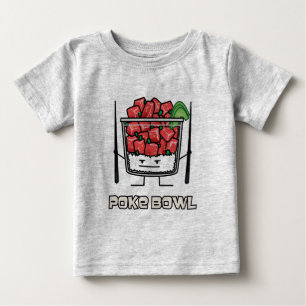 Stoßen Sie Salatessstäbchen aku roher Fische Baby T-shirt