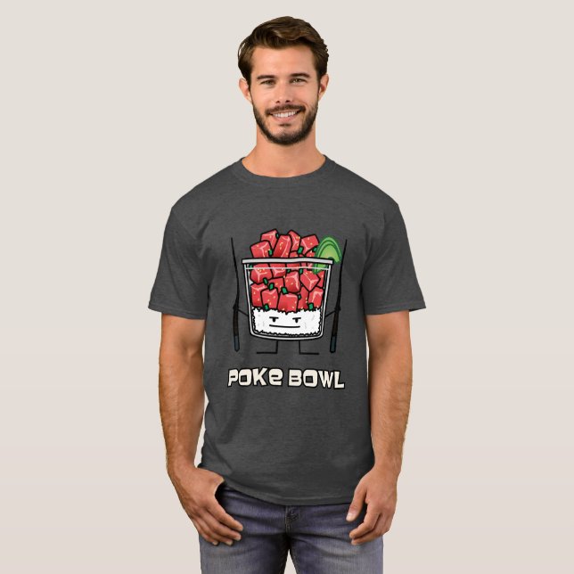 Stoßen Sie Salatessstäbchen aku roher Fische T-Shirt (Vorne ganz)