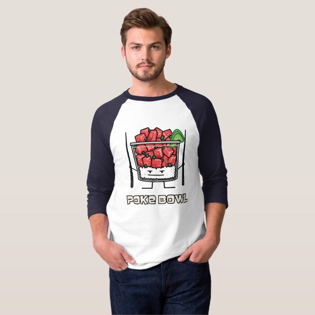 Stoßen Sie Salatessstäbchen aku roher Fische T-Shirt (Vorne ganz)