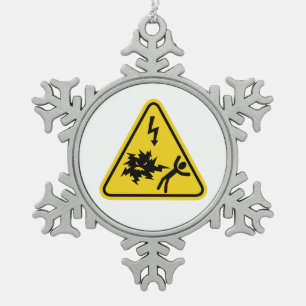 Stoßgefahr Schneeflocken Zinn-Ornament