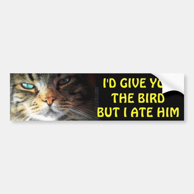 Stoßkatze aß den VogelantiTailgating Autoaufkleber (Vorne)