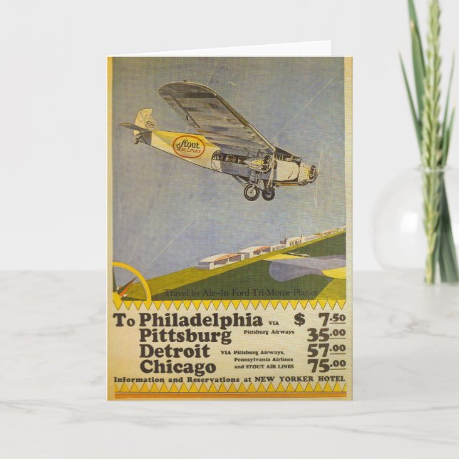 Stout Fluglinien Karte (Vorderseite)