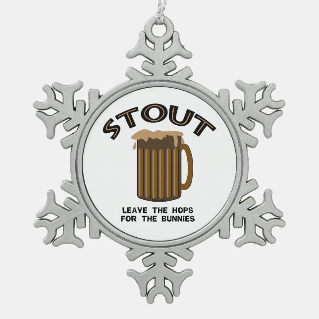 Stout Schneeflocken Zinn-Ornament (Vorderseite)