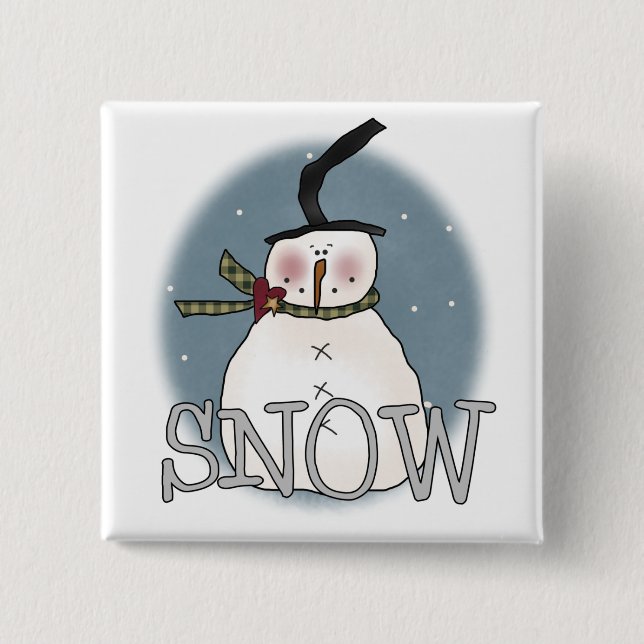 Stovepipe Hat Snowman T - Shirt und Geschenke Button (Vorderseite)