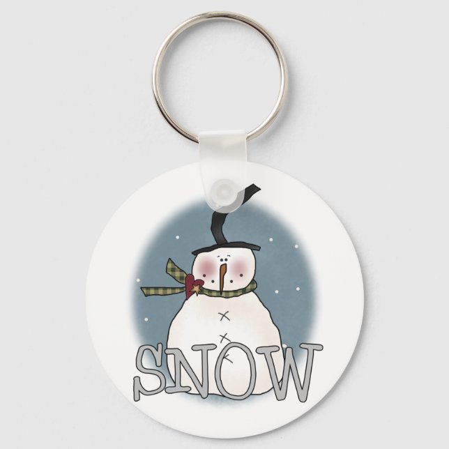 Stovepipe Hat Snowman T - Shirt und Geschenke Schlüsselanhänger (Vorderseite)