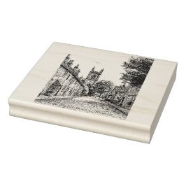Stow-the-Wold Village Sketch, Cotswolds England Gummistempel