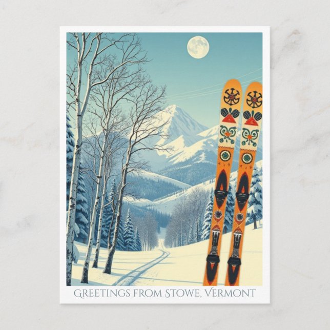 Stowe Mountain Vermont Skiurlaub Postkarte (Vorderseite)