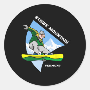 Stowe Mountain Vermont Snowboarden Snowboarder Ki Runder Aufkleber