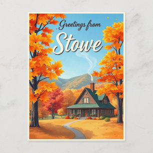 Stowe, Vermont – Herbstlaub vintage Postkarte