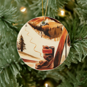 Stowe Vermont im Winterwunderland Keramik Ornament