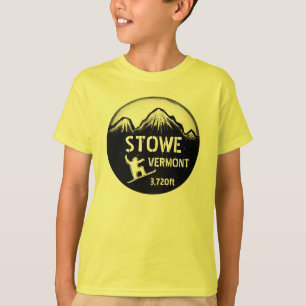 Stowe Vermont Jungs Gelbe Snowboard Art Tee
