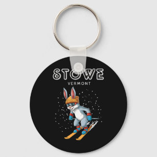 Stowe Vermont - Lustiger Ski-Hase Schlüsselanhänger