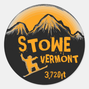 Stowe Vermont Orangenaufkleber Runder Aufkleber