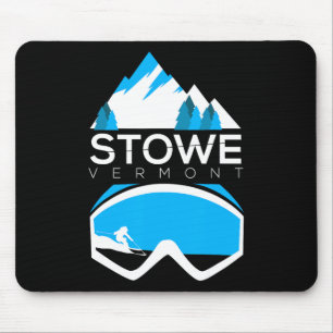 Stowe Vermont Skifahren Schnee Bedeckter Berg Tee Mousepad