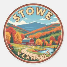 Stowe Vermont Travel Runder Aufkleber