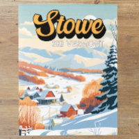 Stowe Vermont Winter Vintag
