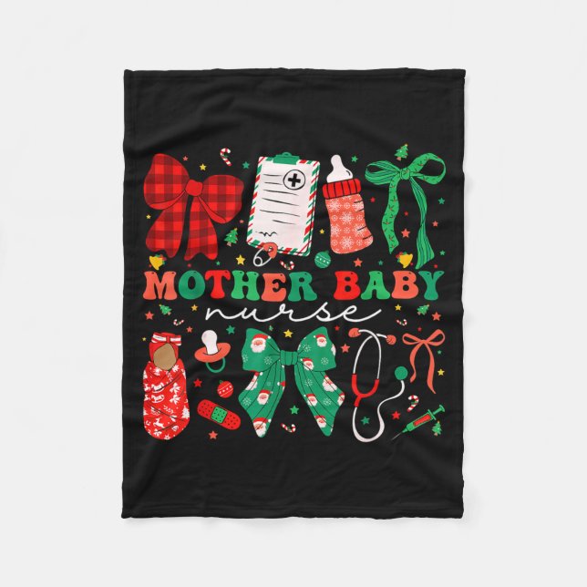 Stpartum Xmas Coquette Mother Baby Nurse Christmas Fleecedecke (Vorderseite)