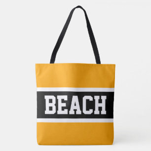 STRACH Text Fett Hellgelbe Schwarz-weiße Streifen Tasche