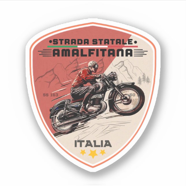 Strada statale 163 Amalfitana italian apls Aufkleber (Vorderseite)