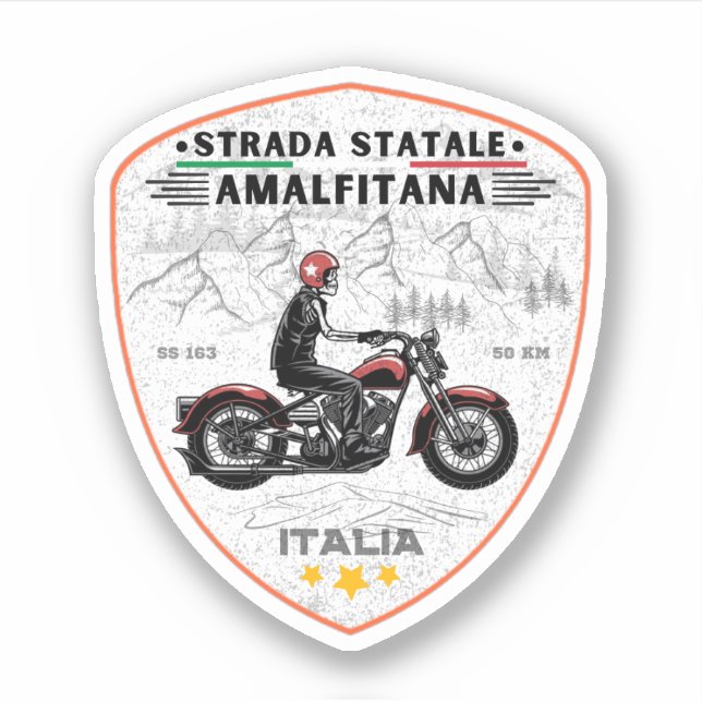 Strada statale 163 Amalfitana italian apls Aufkleber (Vorderseite)