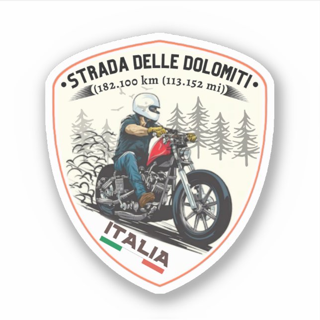 Strada statale 48 delle Dolomiti 1 Aufkleber (Vorderseite)