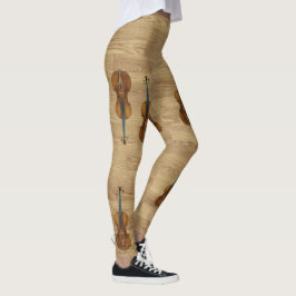 Stradivarius Violinen auf hölzernem Platten-Blick Leggings
