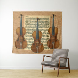 Stradivarius Violinen-Trio Bach Chaconne Wandteppich